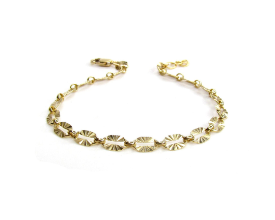 Sunburst Link Bracelet |Gold Filled or Sterling Silver Dainty Jewelry